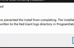 安装red giant出现An error prevented the install from completing错误